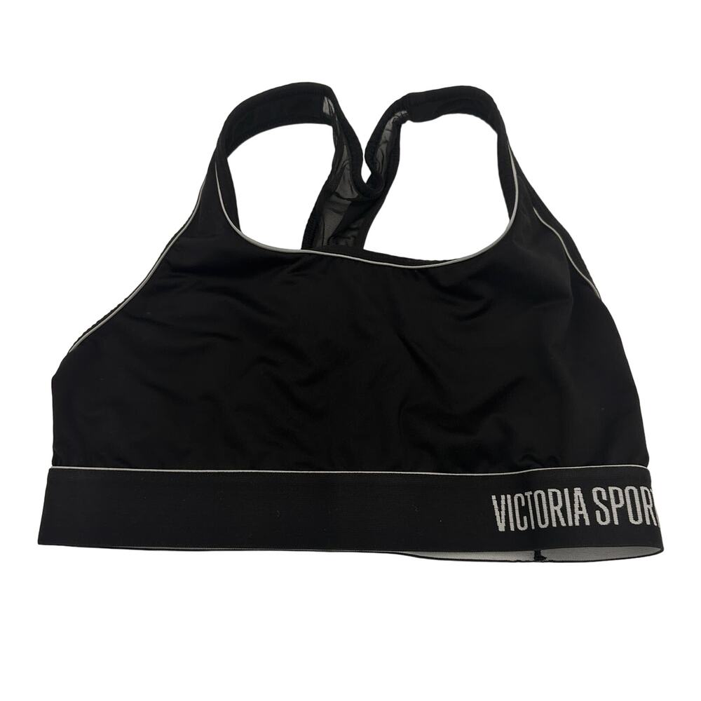 Victoria’s Secret Black & White Racerback Mesh Back Sports Bra